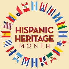 Photo of a graphic of Hispanic Heritage Month, and their flags.