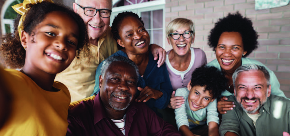 Photo of a smiling family