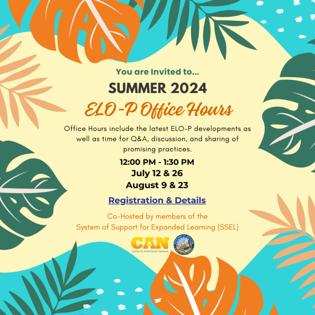 Summer 2024 ELO-P Office Hours Coming Soon!