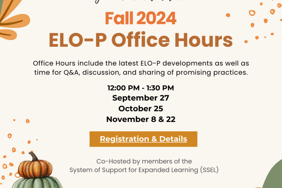 Fall 2024 ELO-P Office Hours