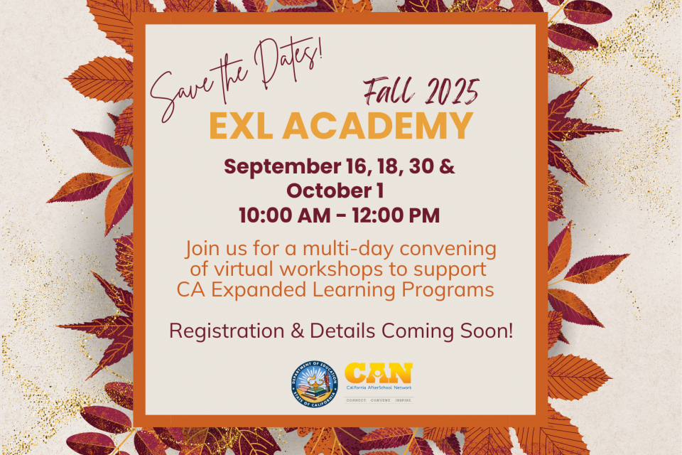 Fall 2025 EXL academy Save the date promo