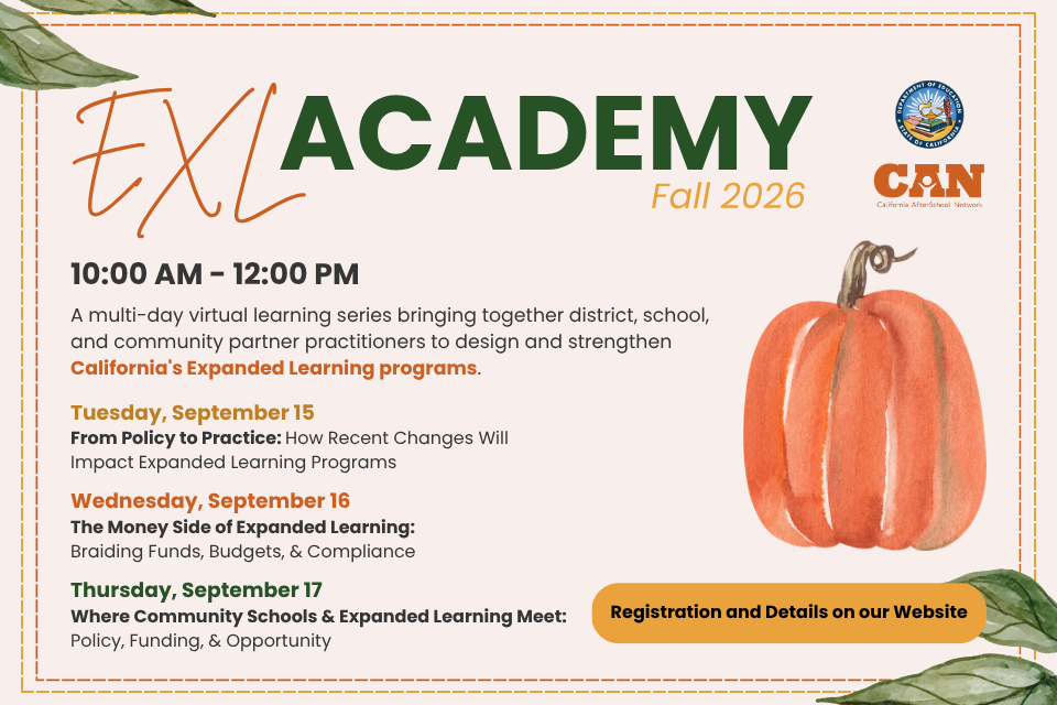 Fall 2026 ExL Academy promo