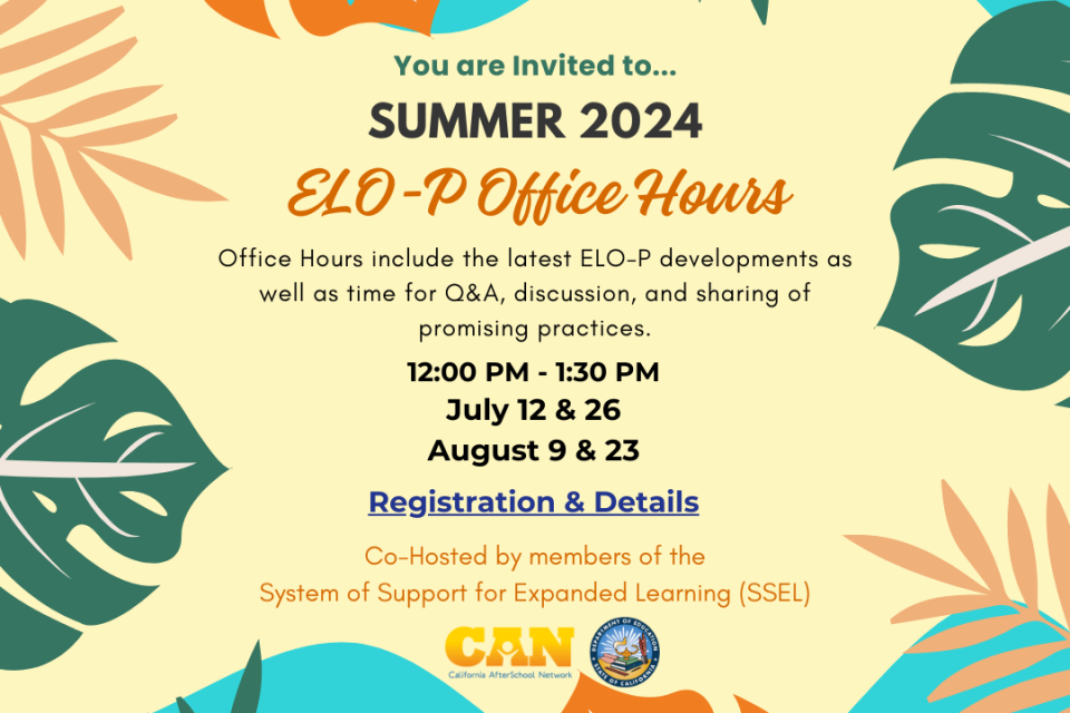 Summer 2024 ELO-P Office Hours