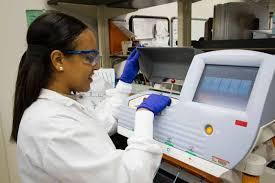 Girl working in laboratory