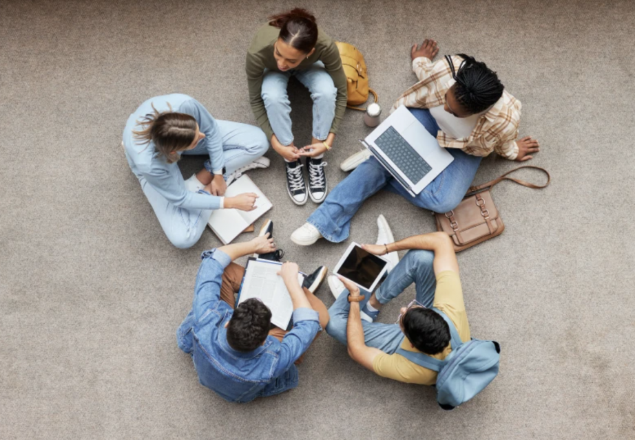 Group of people sitting in a circle